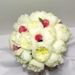 Bouquet marié rond pivoine