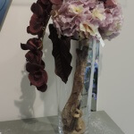 Composition de fleurs de soie Vase haut